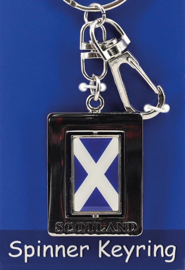 128 Saltire Spinner Carded Keyring
