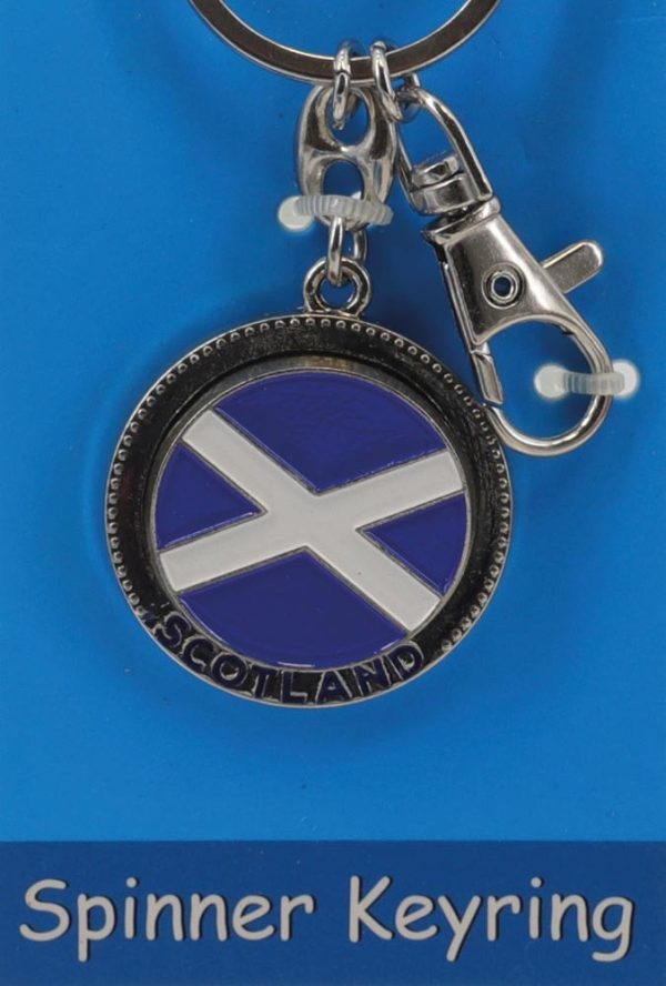 1331 Disc Spinner Carded Keyring - Saltire
