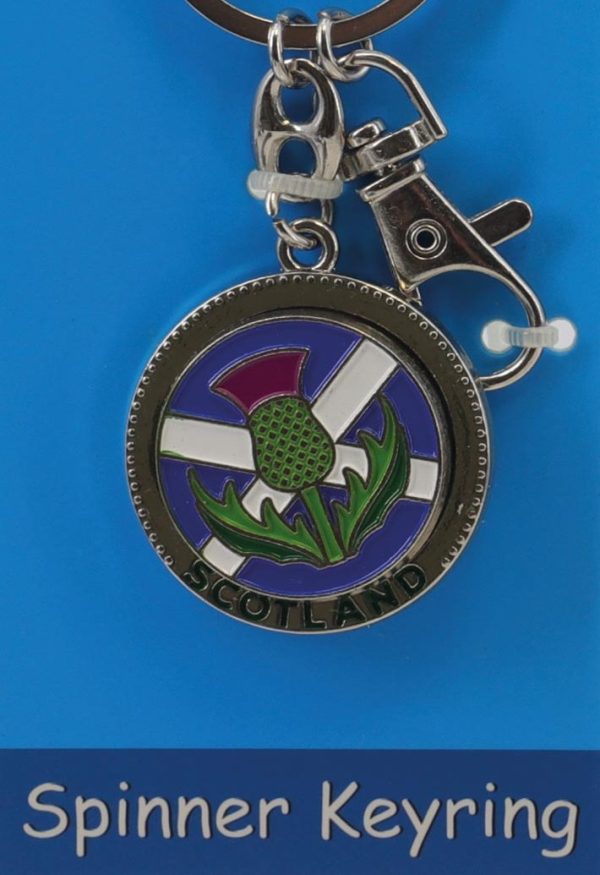 1332 Disc Spinner Carded Keyring - Thistle