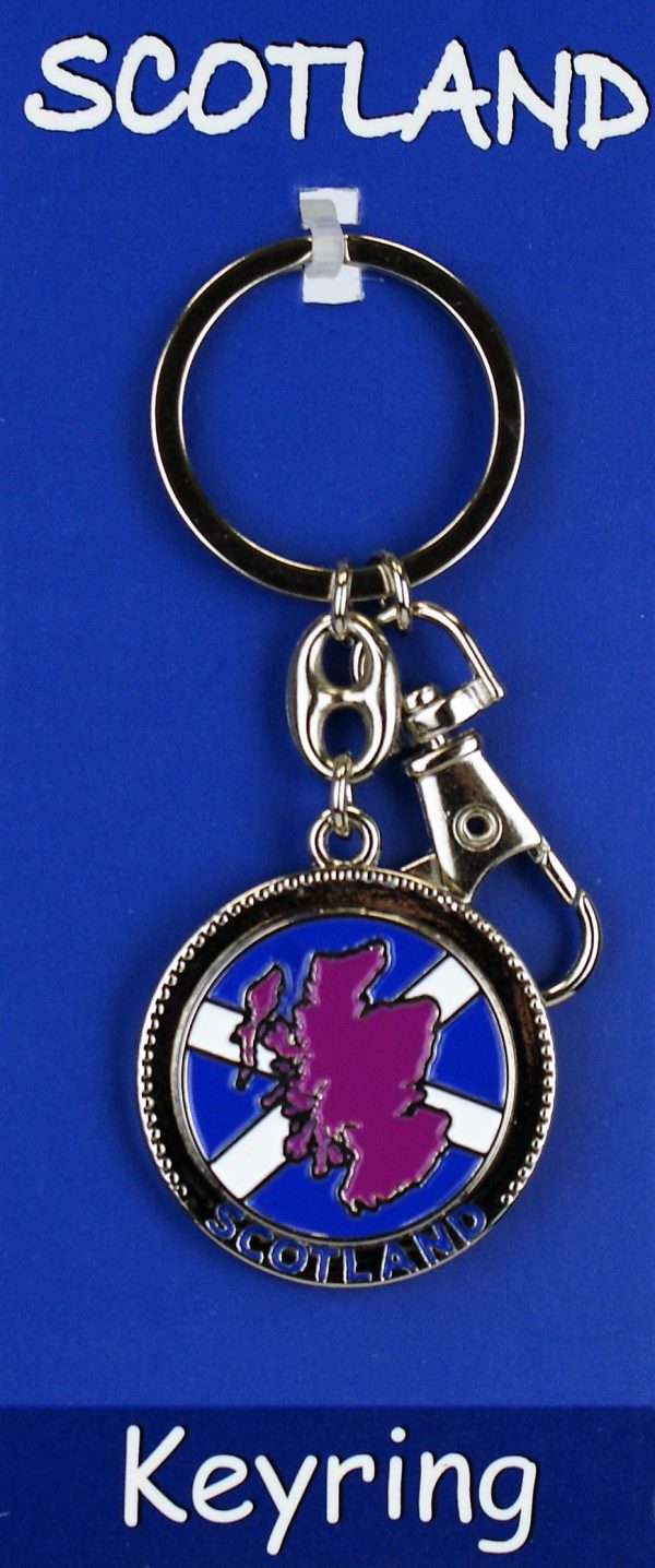 1333 Disc Spinner Carded Keyring - Map