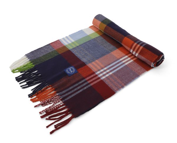 134522 Acrylic Scarf - Blue / Red / Green
