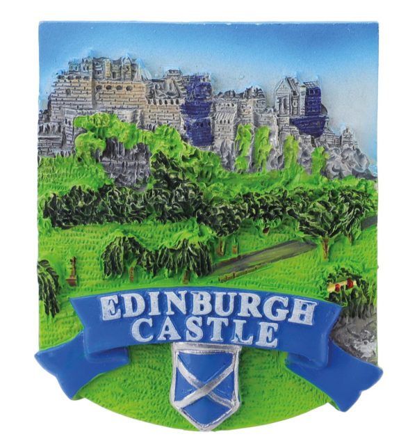 1505 Resin Fridge Magnet - Edinburgh Castle Saltire Crest