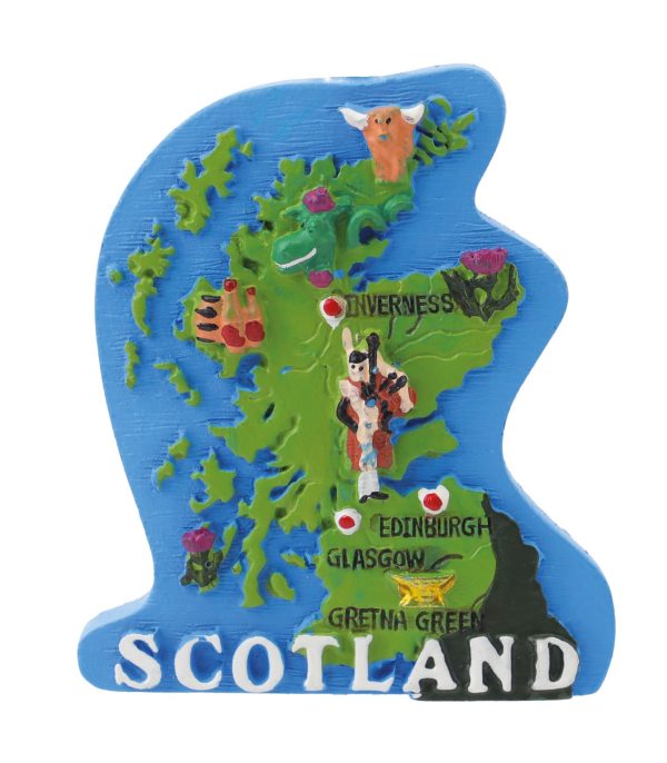 1508 Resin Fridge Magnet - Scotland Map