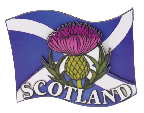 1576 Thistle on Saltire 3D MDF Fridge Magnet