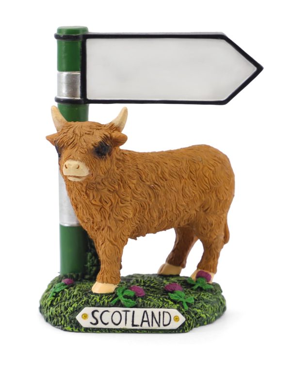 1640 Bespoke Signpost Destination Resin Fridge Magnet - Highland Cow