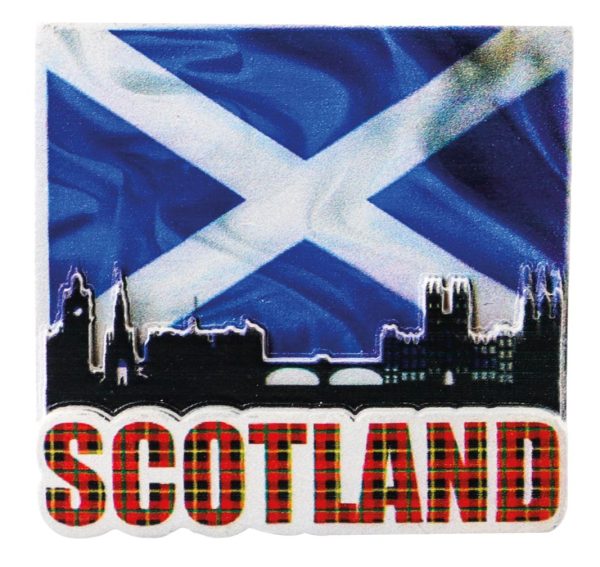 1674 Resin Fridge Magnet - Saltire Skyline