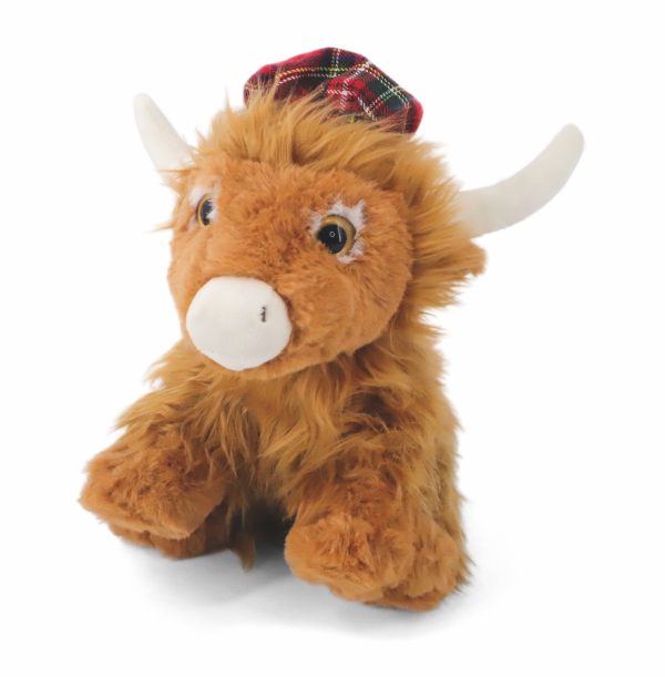 1740 Soft Toy - Highland Cow With Hat Small