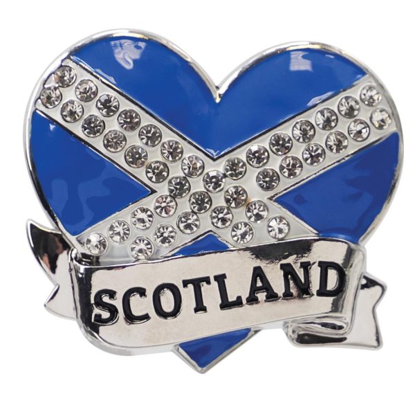 1791 Crystal Metal Fridge Magnet - Heart Saltire