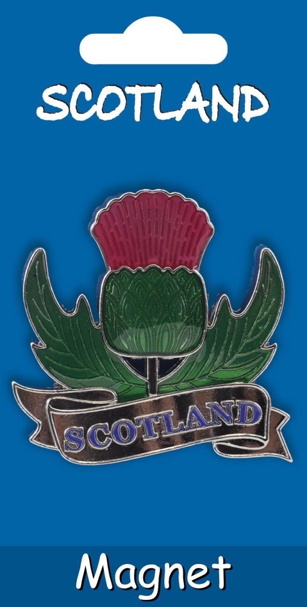 1806 Metal Fridge Magnet Carded- Enamel Thistle