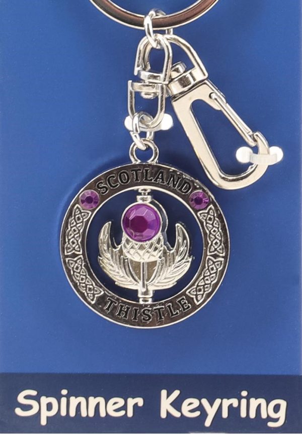 1810 Thistle Crystal Spinner Carded Keyring