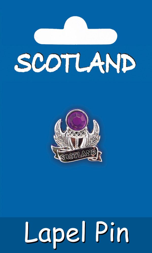 1820 Crystal Lapel Pin - Thistle