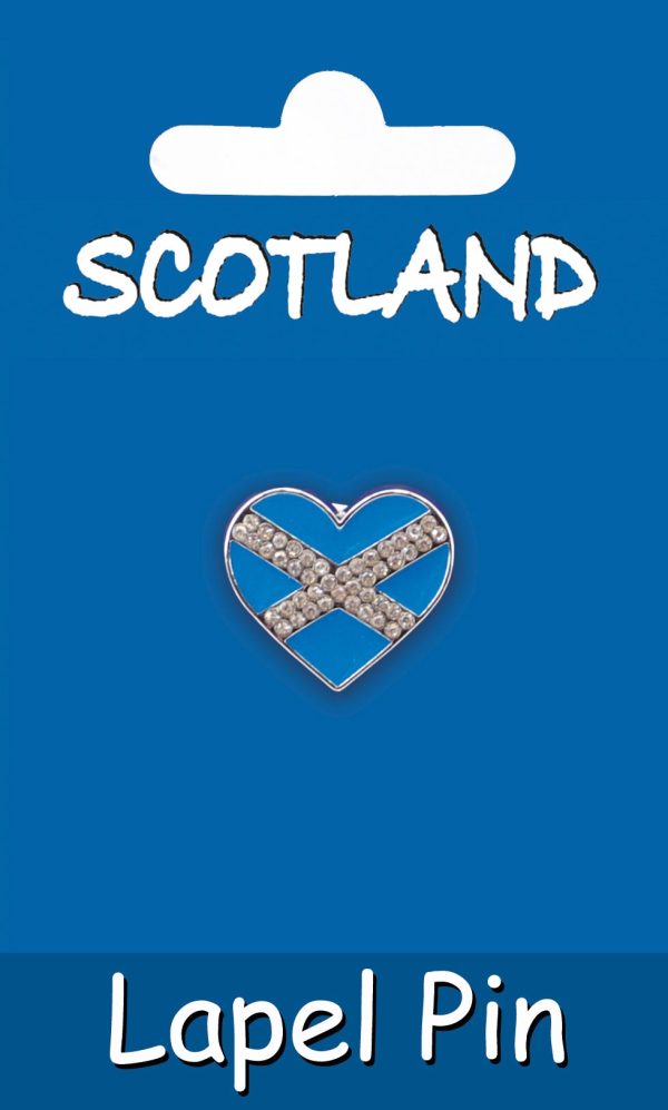 1822 Crystal Lapel Pin - Saltire Heart