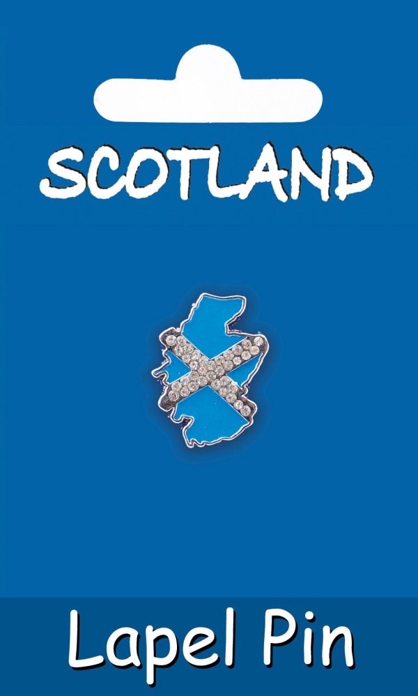 1823 Crystal Lapel Pin - Scotland Map