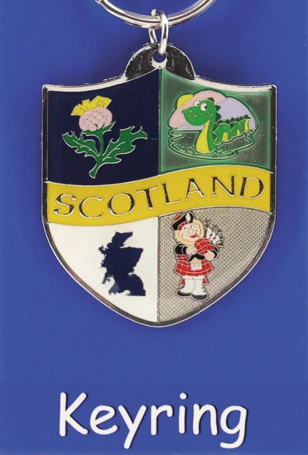 572 Flat Metal Carded Keyring - Crest
