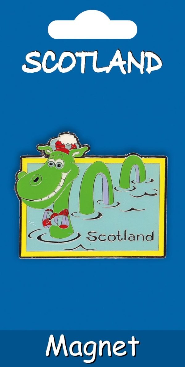 832 Metal Fridge Magnet Carded - Cartoon Nessie