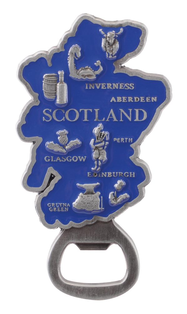 838 Metal Bottle Opener Fridge Magnet - Map