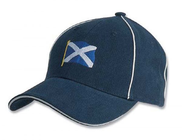 483 Saltire / White Piping - Navy Baseball Cap